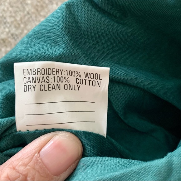 Vintage Handmade Needlepoint Santa Christmas Stocking - Picture 3 of 5